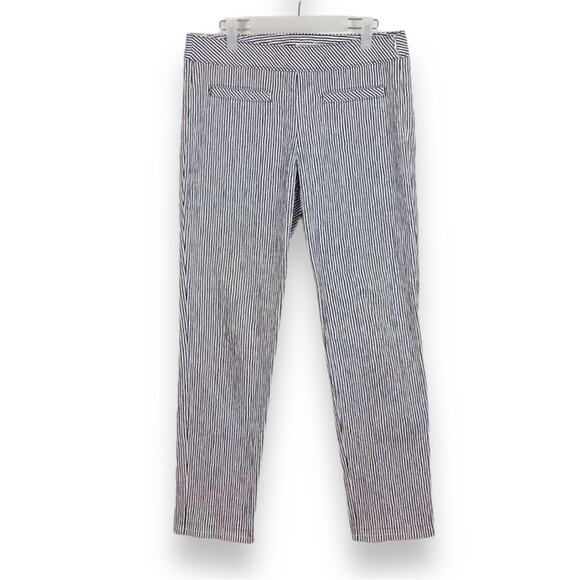 TRINA TURK Blue Stripe Straight Leg Seersucker Pants size S - Picture 1 of 6